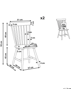 Tuolit<Beliani Tuoli Kumipuu Valkoinen 2 Kpl Burges