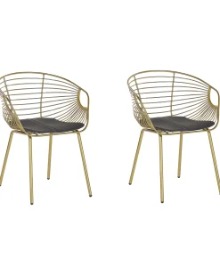Shop Beliani Tuoli Metalli Kulta 2 Kpl Hoback