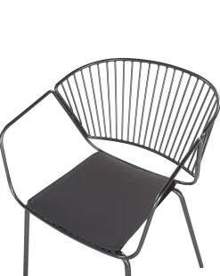 Tuolit<Beliani Tuoli Metalli Musta 2 Kpl Rigby