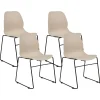 Tuolit<Beliani Tuoli Muovi Beige 4 Kpl Panora