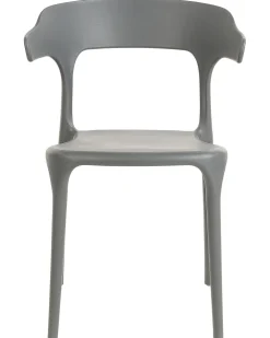 Tuolit<Beliani Tuoli Muovi Harmaa 4 Kpl Gubbio