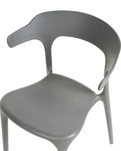 Tuolit<Beliani Tuoli Muovi Harmaa 4 Kpl Gubbio