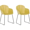 Tuolit<Beliani Tuoli Muovi Keltainen 2 Kpl Sylva
