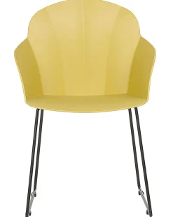 Tuolit<Beliani Tuoli Muovi Keltainen 2 Kpl Sylva