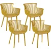 New Beliani Tuoli Muovi Keltainen 4 Kpl Pesaro