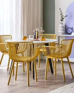 New Beliani Tuoli Muovi Keltainen 4 Kpl Pesaro