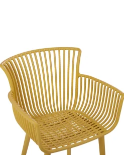 New Beliani Tuoli Muovi Keltainen 4 Kpl Pesaro