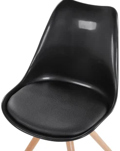 Fashion Beliani Tuoli Muovi Kiiltava Musta 2 Kpl Dakota