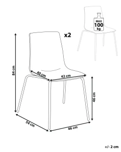Cheap Beliani Tuoli Muovi Kirkas 2 Kpl Silerton