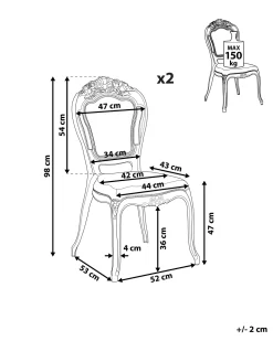 Tuolit<Beliani Tuoli Muovi Kirkas 2 Kpl Vermont