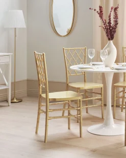 Discount Beliani Tuoli Muovi Kulta 2 Kpl Clarion