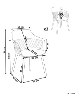 Tuolit<Beliani Tuoli Muovi Musta 2 Kpl Almira