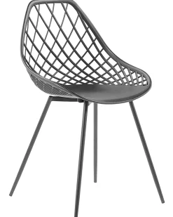 Tuolit<Beliani Tuoli Muovi Musta 2 Kpl Canton