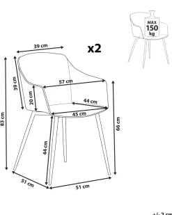 Tuolit<Beliani Tuoli Muovi Musta 2 Kpl Fonda