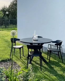 Ulkokalusteet<Beliani Tuoli Muovi Musta 4 Kpl Gubbio