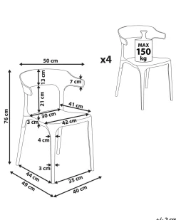 Ulkokalusteet<Beliani Tuoli Muovi Musta 4 Kpl Gubbio