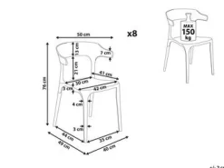 Flash Sale Beliani Tuoli Muovi Musta 8 Kpl Gubbio