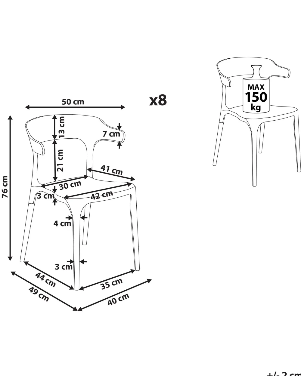 Flash Sale Beliani Tuoli Muovi Musta 8 Kpl Gubbio