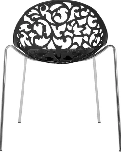 Tuolit<Beliani Tuoli Muovi Musta 4 Kpl Mumford