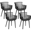 Tuolit<Beliani Tuoli Muovi Musta 4 Kpl Pesaro