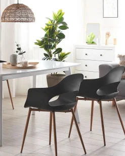 Cheap Beliani Tuoli Muovi Musta 2 Kpl Utica