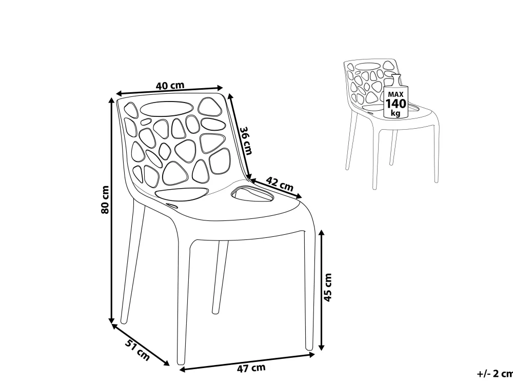 Store Beliani Tuoli Muovi Musta Morgan