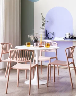 Best Beliani Tuoli Muovi Pastellipinkki 4 Kpl Gela