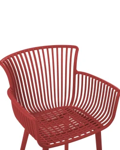 Tuolit<Beliani Tuoli Muovi Punainen 4 Kpl Pesaro