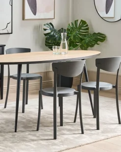 Tuolit<Beliani Tuoli Muovi Tummanharmaa 4 Kpl Vieste