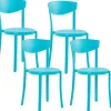 Tuolit<Beliani Tuoli Muovi Turkoosi 4 Kpl Vieste