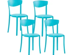 Tuolit<Beliani Tuoli Muovi Turkoosi 4 Kpl Vieste