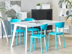 Tuolit<Beliani Tuoli Muovi Turkoosi 4 Kpl Vieste