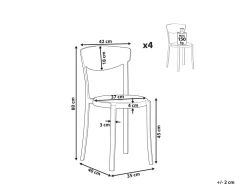 Tuolit<Beliani Tuoli Muovi Turkoosi 4 Kpl Vieste