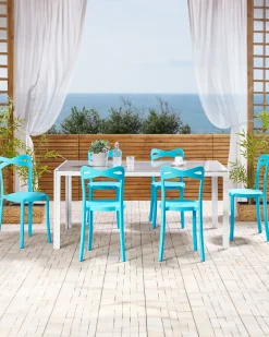 Flash Sale Beliani Tuoli Muovi Turkoosi 6 Kpl Camogli