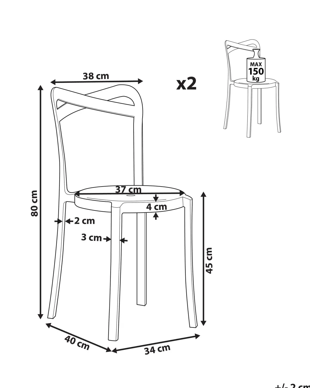 Ulkokalusteet<Beliani Tuoli Muovi Turkoosi 2 Kpl Camogli