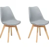 Tuolit<Beliani Tuoli Muovi Vaaleanharmaa 2 Kpl Dakota Ii