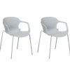 Tuolit<Beliani Tuoli Muovi Vaaleanharmaa 2 Kpl Elbert