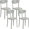 Discount Beliani Tuoli Muovi Vaaleanharmaa 4 Kpl Vieste