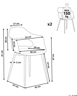 Cheap Beliani Tuoli Muovi Vaaleanpunainen 2 Kpl Utica