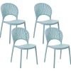 Tuolit<Beliani Tuoli Muovi Vaaleansininen 4 Kpl Ostia
