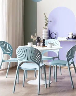 Tuolit<Beliani Tuoli Muovi Vaaleansininen 4 Kpl Ostia