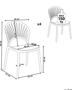 Tuolit<Beliani Tuoli Muovi Vaaleansininen 4 Kpl Ostia