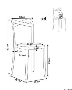 Discount Beliani Tuoli Muovi Valkoinen 4 Kpl Camogli