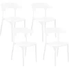 Tuolit<Beliani Tuoli Muovi Valkoinen 4 Kpl Gubbio