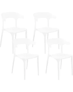 Tuolit<Beliani Tuoli Muovi Valkoinen 4 Kpl Gubbio