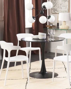 Tuolit<Beliani Tuoli Muovi Valkoinen 4 Kpl Gubbio