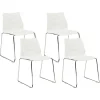 Discount Beliani Tuoli Muovi Valkoinen 4 Kpl Hartley