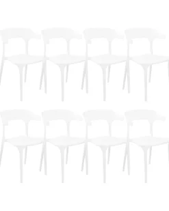 Fashion Beliani Tuoli Muovi Valkoinen 8 Kpl Gubbio