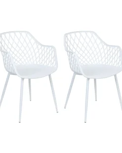 Discount Beliani Tuoli Muovi Valkoinen 2 Kpl Nashua Ii