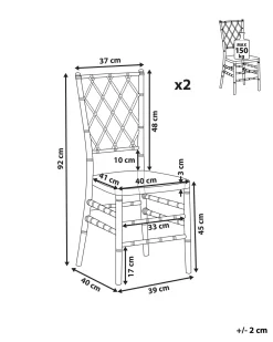 Tuolit<Beliani Tuoli Muovi Valkoinen 2 Kpl Clarion